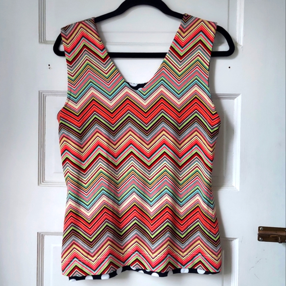 EUC szM Reversible Eva & Claudi Danish Tank Top Shell Colorful